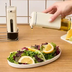 Karaca Luminous 3-Piece Glass Oil and Vinegar Bottle, Inox