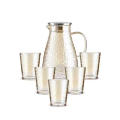 Karaca Luminous 7-Piece Tumbler Glass Set, Amber