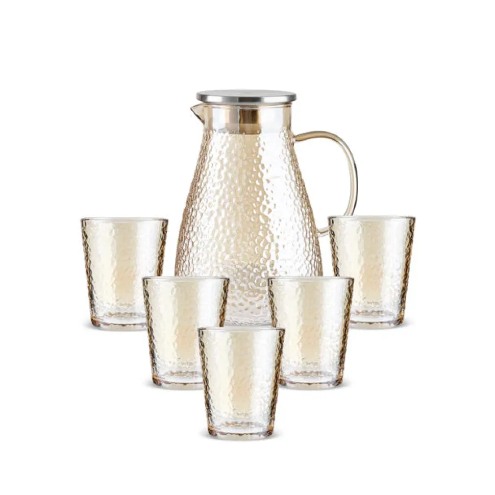 Karaca Luminous 7-Piece Tumbler Glass Set, Amber