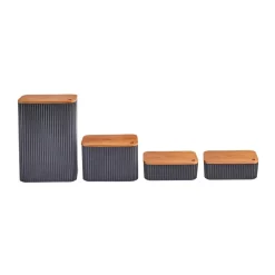 Karaca Massimo 4-Piece Plastic Storage Container Set, 5L, Anthracite