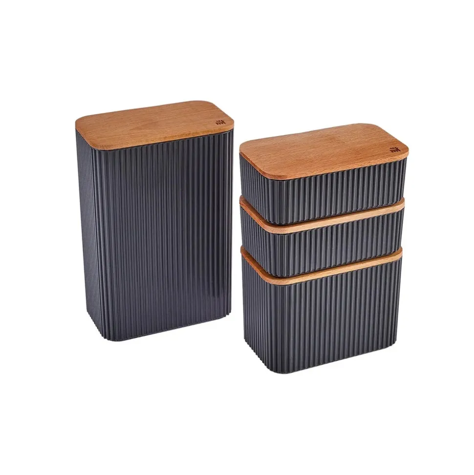 Karaca Massimo 4-Piece Plastic Storage Container Set, 5L, Anthracite