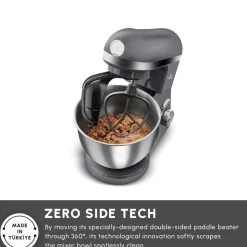 Karaca Mastermaid Chef Pro Zero Side Tech Stand Mixer, 5L, 1500W, Space Grey