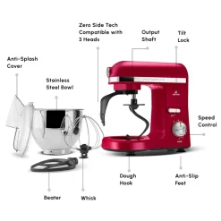 Karaca Mastermaid Chef Pro Zero Side Tech Stand Mixer, 5L, 1500W, Red