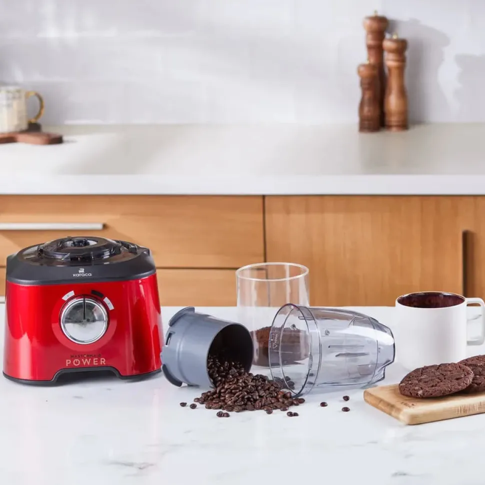 Karaca Mastermaid Power Multifunctional 11 in 1 Food Processor Set, 2500W, Imperial Red