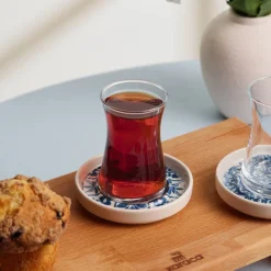 Karaca Mavili 6-Piece Turkish Tea Set for 6 People, 170ml