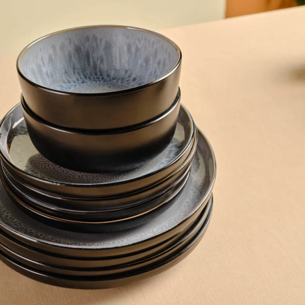 Karaca Messina Reactive Glaze 16-Piece Dinner Set for 4 People, Multi