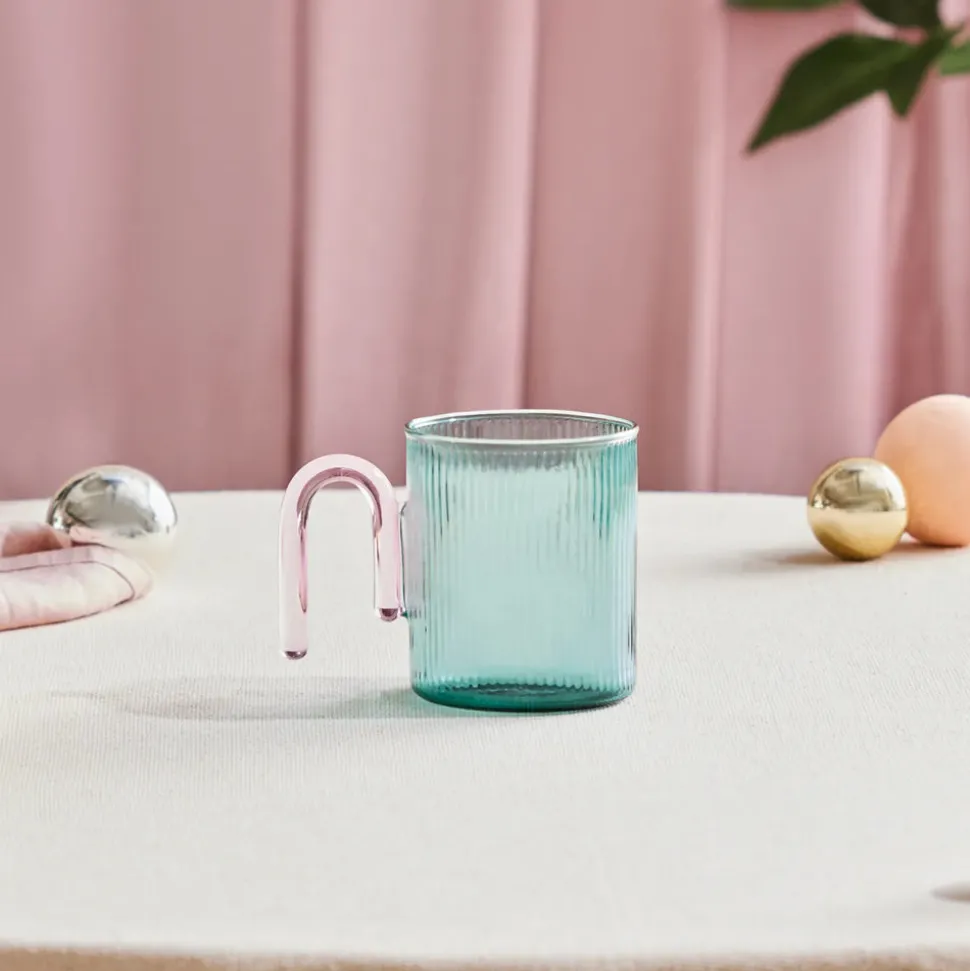 Karaca Miracle Glass Mug, 320ml, Blue