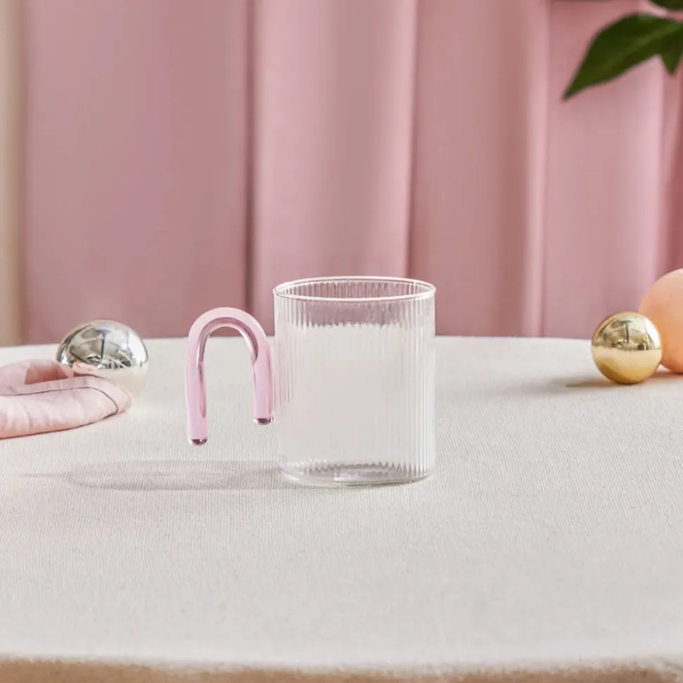 Karaca Miracle Glass Mug, 320ml, Pink