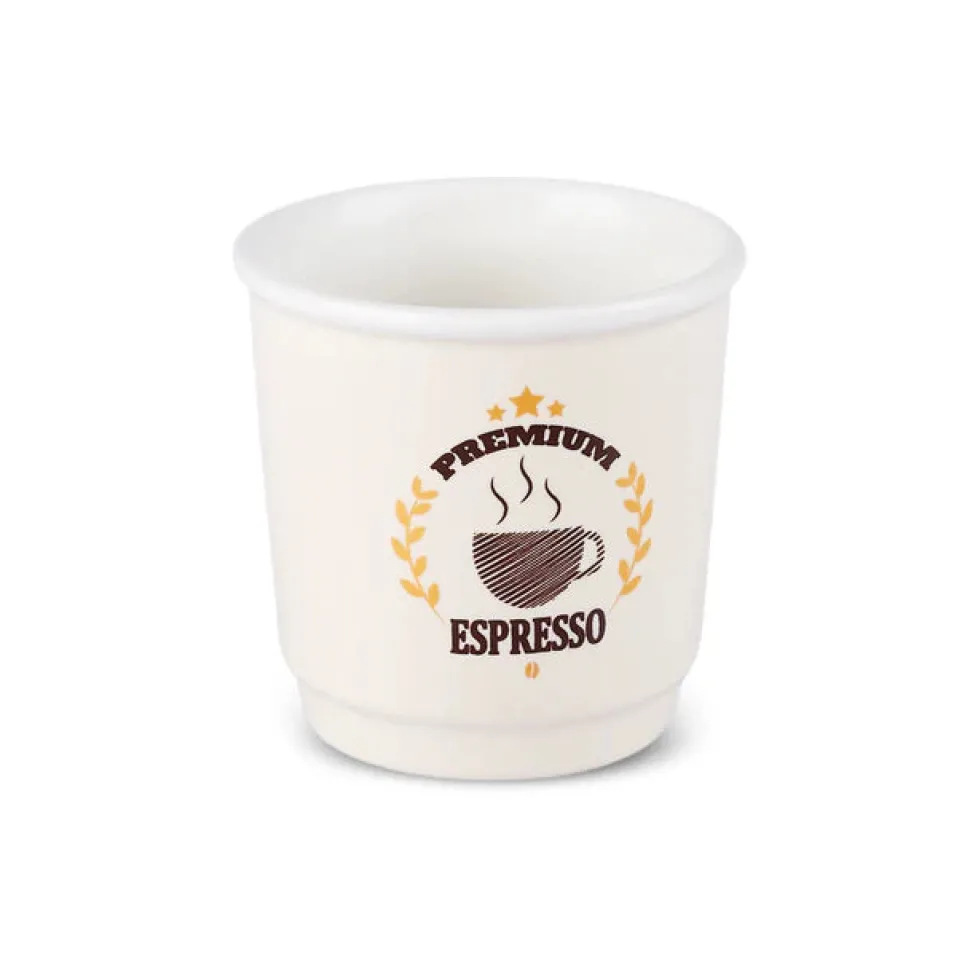 Karaca Monet 8-Piece Stoneware Espresso Turkish Coffee Cup Set for 4 People, 90ml, Multi