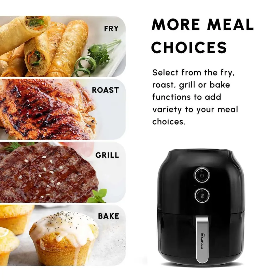 Karaca Multifry Single Pan Air Fryer, 3.5L, 1300W, Black