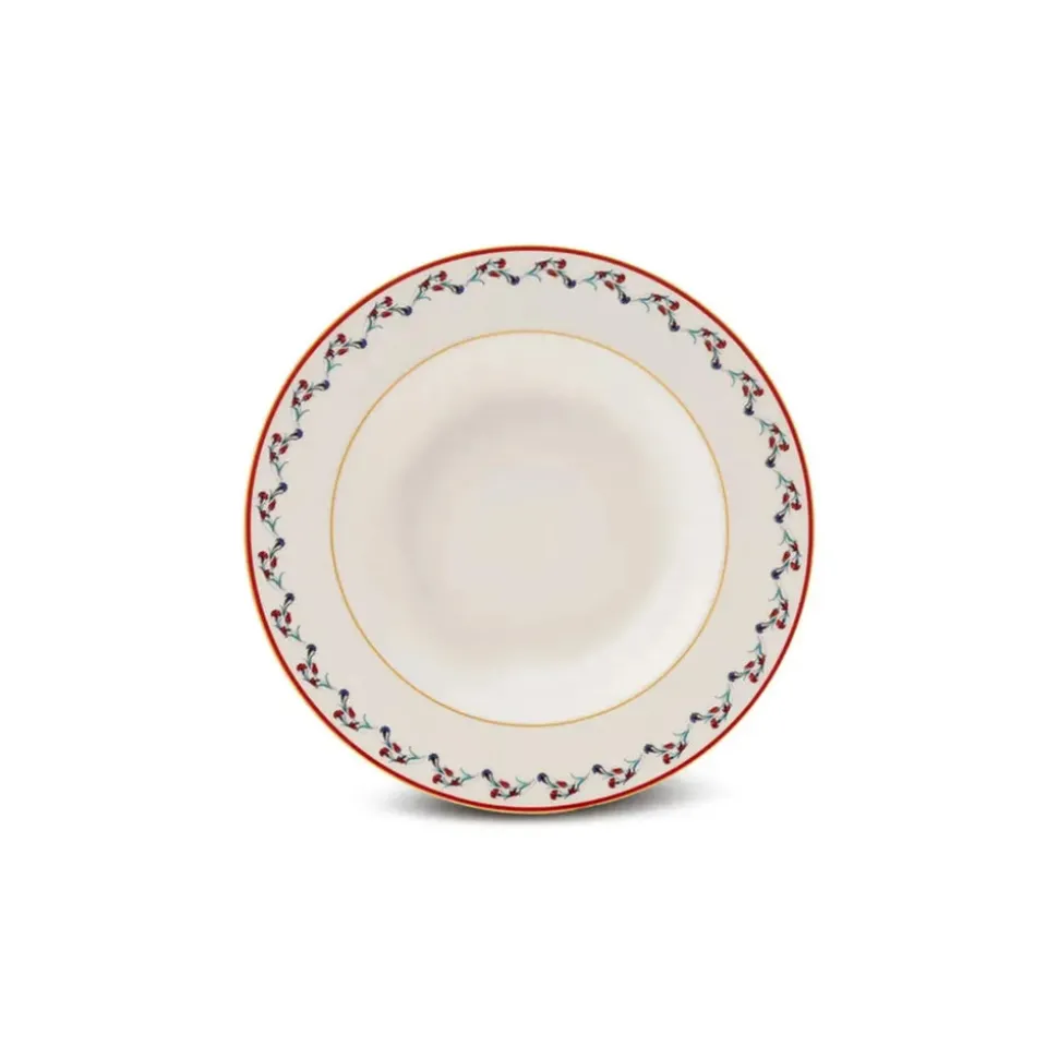 Karaca Nakkaş 24-Piece Bone China Dinner Set for 6 People, White Multi