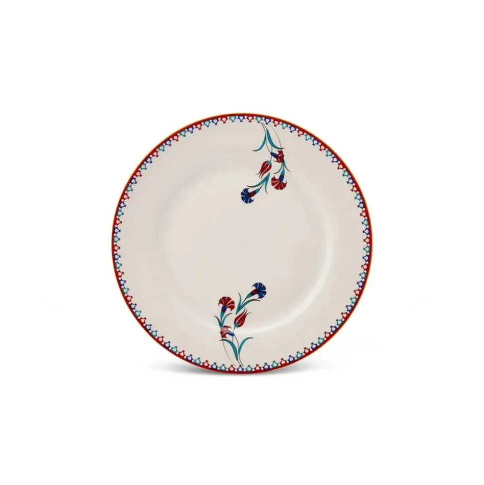 Karaca Nakkaş 24-Piece Bone China Dinner Set for 6 People, White Multi