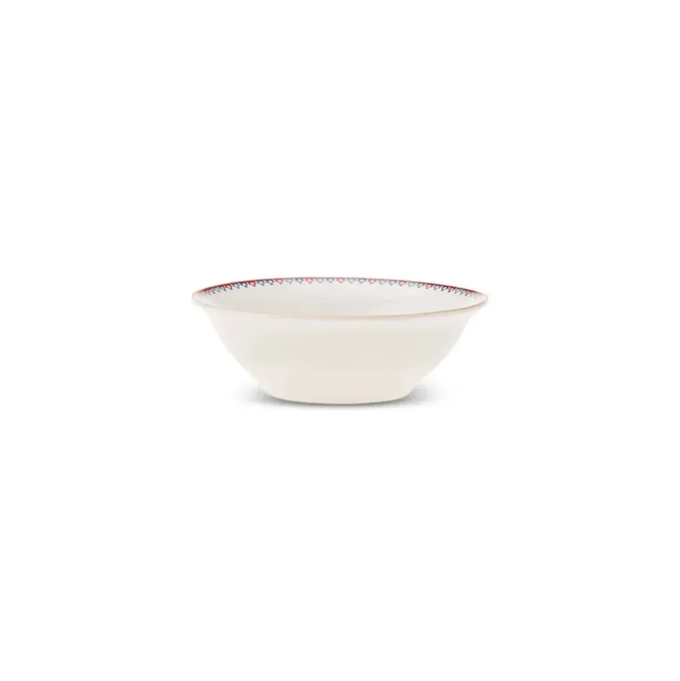 Karaca Nakkaş 24-Piece Bone China Dinner Set for 6 People, White Multi