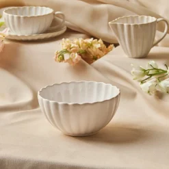 Karaca New Daisy Cereal/Soup Bowl, 15,5cm, White