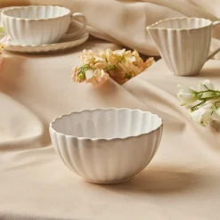 Karaca New Daisy Cereal/Soup Bowl, 15,5cm, White