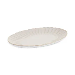 Karaca New Daisy Oval Stoneware Serving Platter, 30cm, White