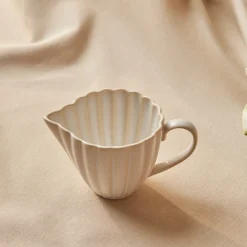 Karaca New Daisy Stoneware Milk Jug, 150ml, White
