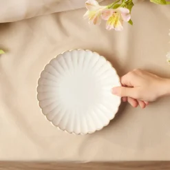 Karaca New Daisy Stoneware Pasta Bowl, 19cm, White