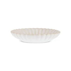 Karaca New Daisy Stoneware Pasta Bowl, 22,5cm, White