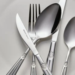 Karaca New Mantilla 84-Piece Stainless Steel Cutlery Set for 12 People, Platin