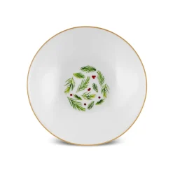 Karaca New Year Christmas Butcher's Broom Snack Bowl, 10cm, Multi