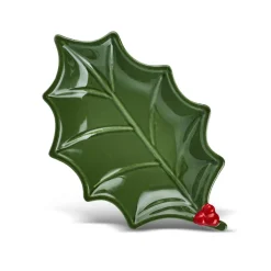 Karaca New Year Christmas Butcher's Broom Large Serving Platter 22cm, Multi