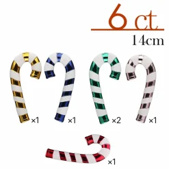 Karaca New Year Christmas Candy Stick Tree Decoration Set, 6 Piece, 14cm, Multi