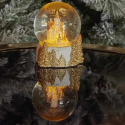Karaca New Year Christmas Castle Led Light Snow Globe, 7cmx6.5cmx8.5cm, Multi