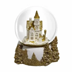Karaca New Year Christmas Castle Led Light Snow Globe, 7cmx6.5cmx8.5cm, Multi