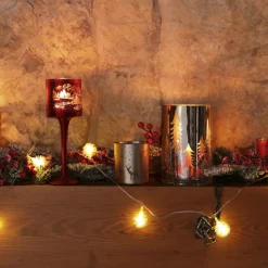 Karaca New Year Christmas Helena Glass Candle Holder, 10cmx12.5cm, Gold