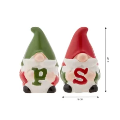 Karaca New Year Christmas Hoho Ceramic Salt and Pepper Shaker, 5cmx5cmx8cm, Multi