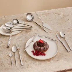 Karaca Nil 91-Piece Stainless Steel Cutlery Set with Serving Set, Silver