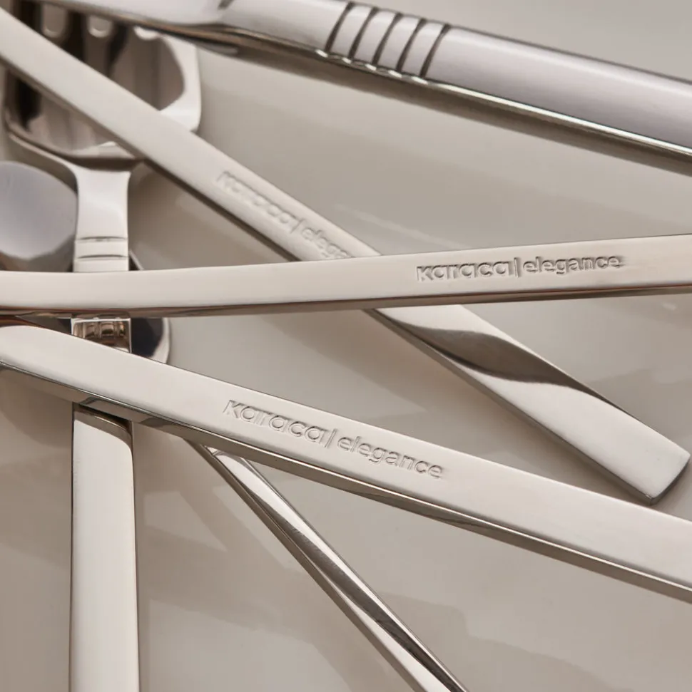 Karaca Nil 91-Piece Stainless Steel Cutlery Set with Serving Set, Silver