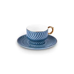 Karaca Olympian 12-Piece Porcelain Turkish Coffee Cup Set for 6 People, 90ml, Blue