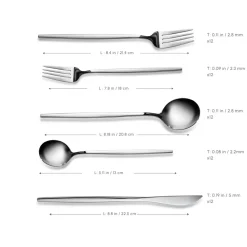 Karaca Orion Silver 60-Piece Stainless Steel Cutlery Set for 12 People, Silver
