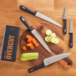 Karaca Overcut 5 Piece Knife Block Set, Black