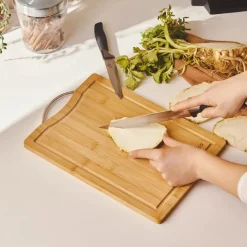Karaca Owen Bamboo Rectangle Chopping Board, Large, Wood