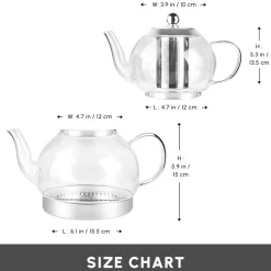 Karaca Pandora Glass Induction Teapot Set, Transparent