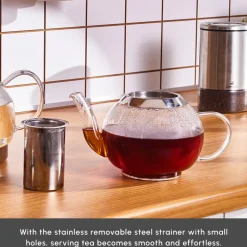 Karaca Pandora Glass Induction Teapot Set, Transparent