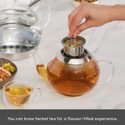 Karaca Pandora Glass Induction Teapot Set, Transparent