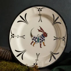 Karaca Paye Seljuk Collection Porcelain Dinner Plate, 26cm, White Multi