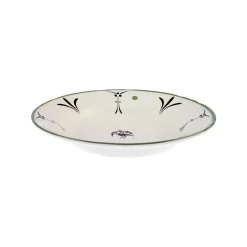Karaca Paye Seljuk Collection Porcelain Pasta Bowl, 23cm, Green Multi