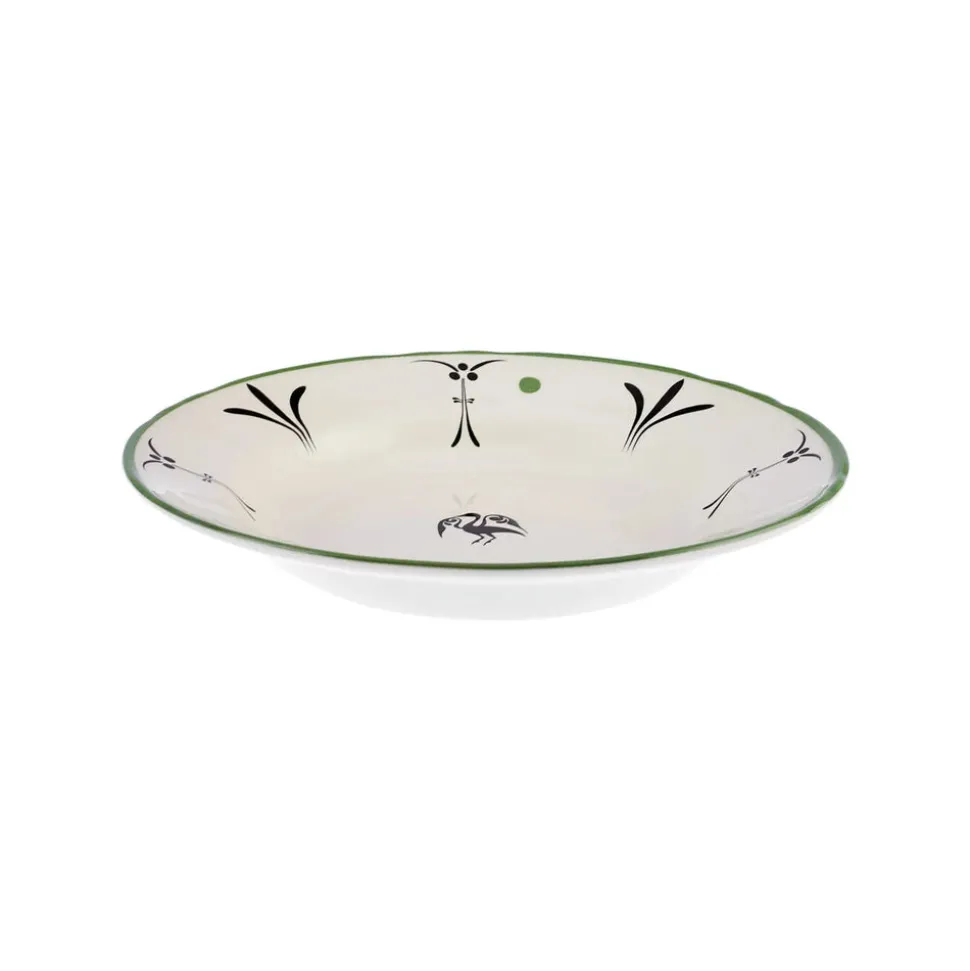 Karaca Paye Seljuk Collection Porcelain Pasta Bowl, 23cm, Green Multi
