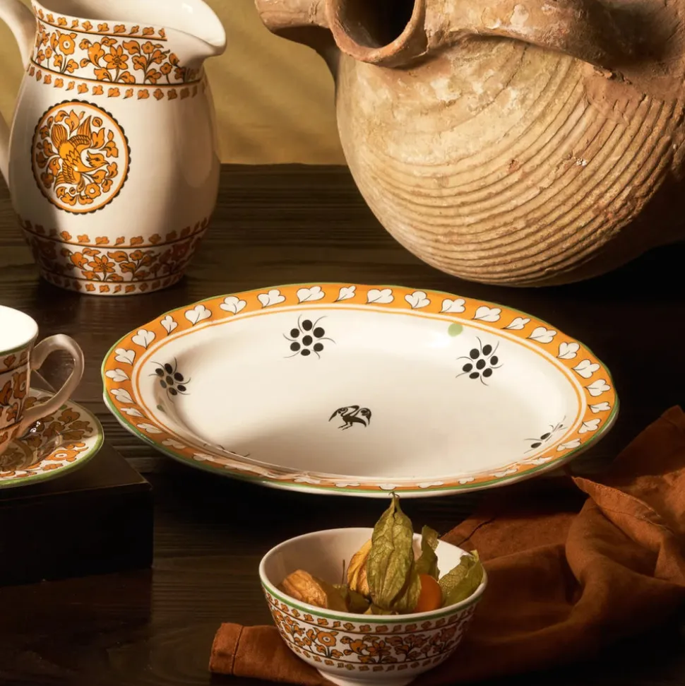 Karaca Paye Seljuk Collection Porcelain Serving Platter, 31cm, Yellow Multi