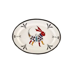 Karaca Paye Seljuk Collection Porcelain Serving Platter, 36cm, Black Multi