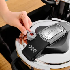Karaca Perfect 2-Piece Stainless Steel Induction Pressure Cooker Set, 4L+6L, Black Silver