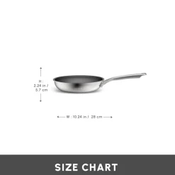 Karaca Plasma Steel 3Ply Non-Stick Induction Frying Pan, 26cm, Silver