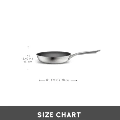Karaca Plasma Steel 3Ply Non-Stick Induction Frying Pan, 30cm, Silver