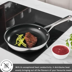 Karaca Plasma Steel 3Ply Non-Stick Induction Frying Pan, 30cm, Silver