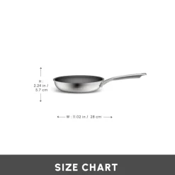 Karaca Plasma Steel 3Ply Non-Stick Induction Frying Pan, 28cm, Silver